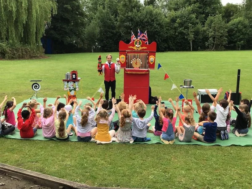 Traditional Punch and Judy entertainment for a family event
