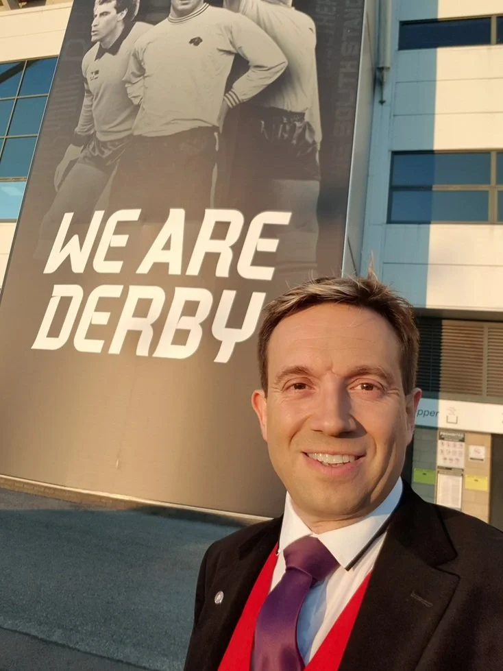 Derby magician Matthew Garrett at Derby County Football Club in Derby