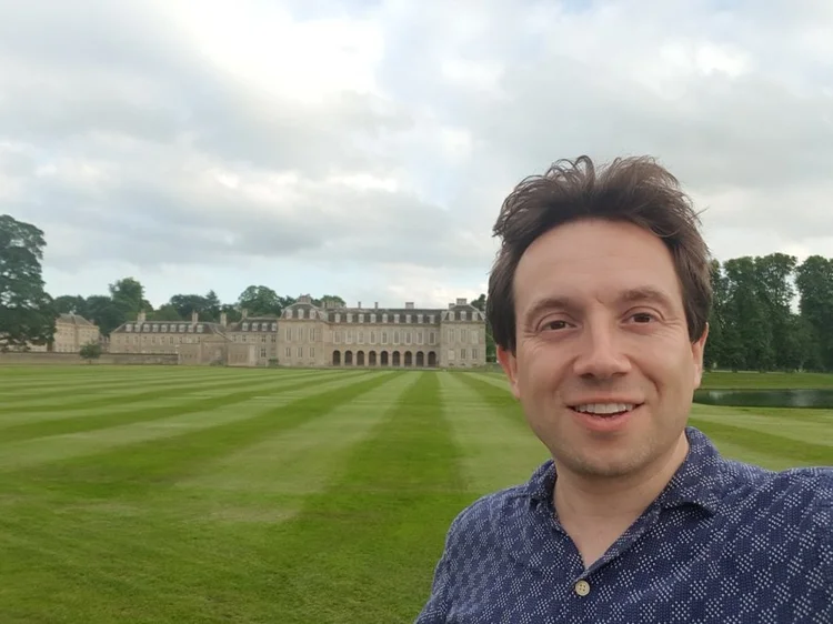 Matthew Garrett at Boughton House near Kettering before performing at the Rat Race event
