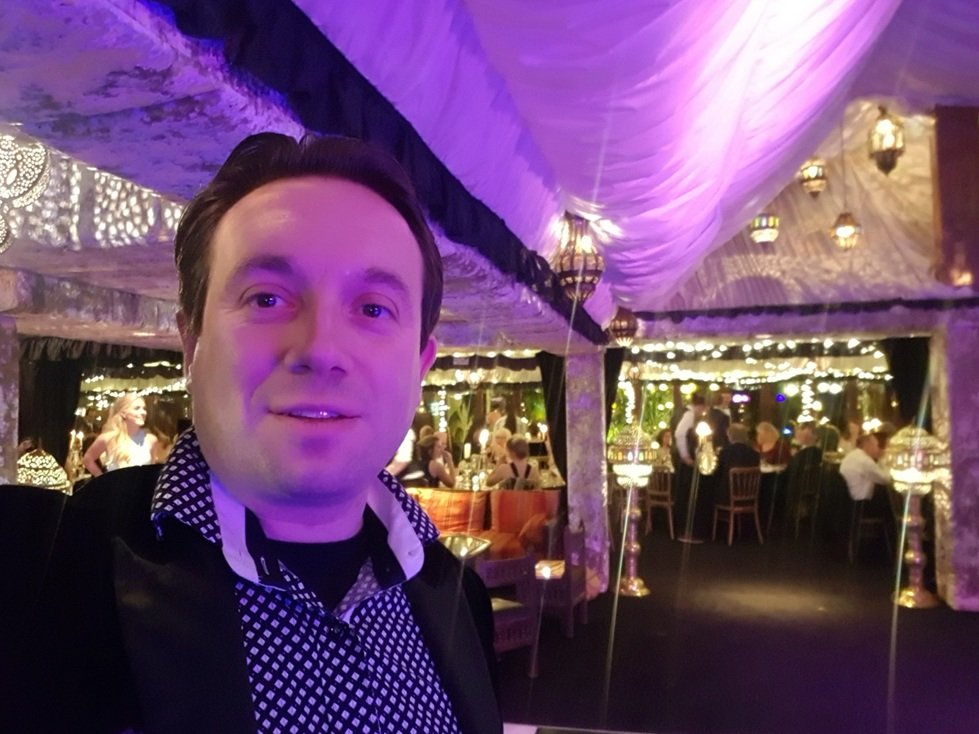 Matthew Garrett performing at Crazy Bear Stadhampton in Oxfordshire