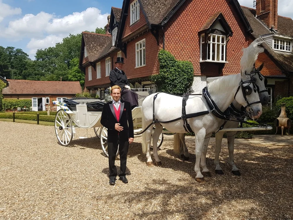 Matthew Garrett entertaining guests at Ravenwood Hall near Bury St Edmunds