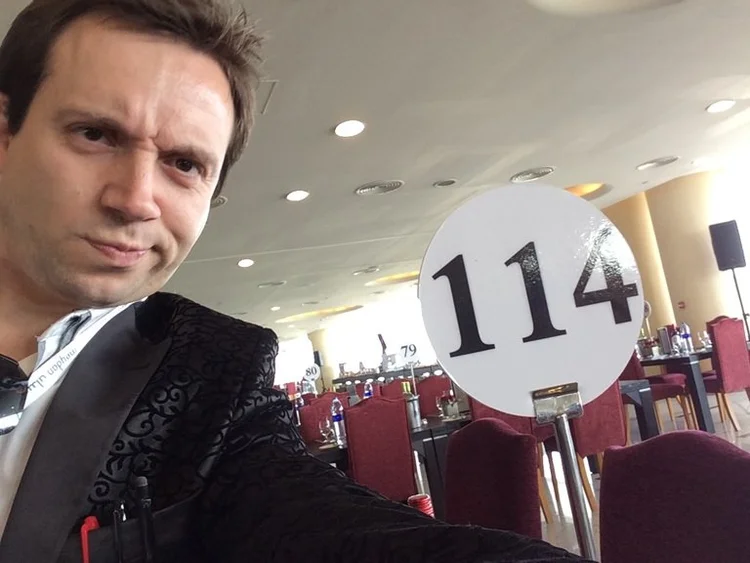 Matthew Garrett entertaining guests at Meydan Racecourse in Dubai