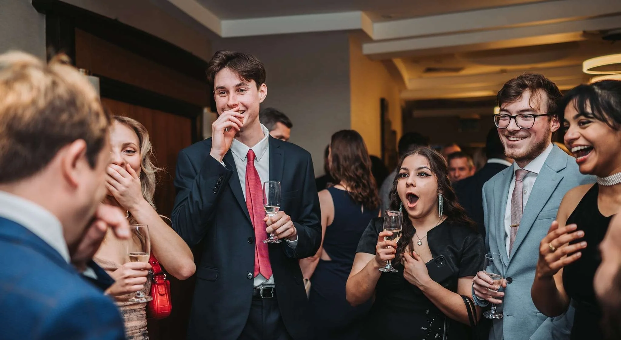 Close-up magician Matthew Garrett performing at a private event in the UK