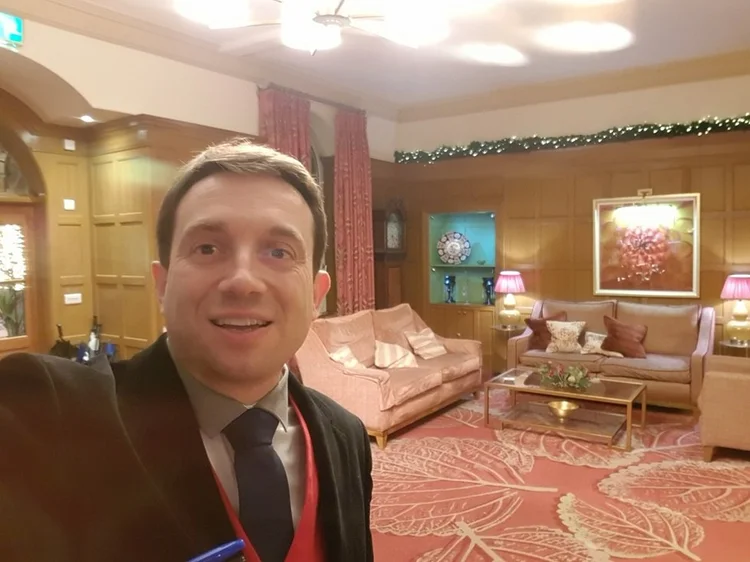 Matthew Garrett performing in a lounge at Ragdale Hall Spa on Christmas Eve