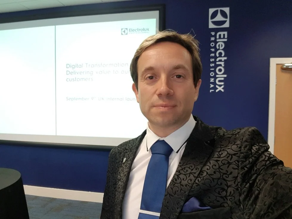 Matthew Garrett at a corporate event for Electrolux in Luton