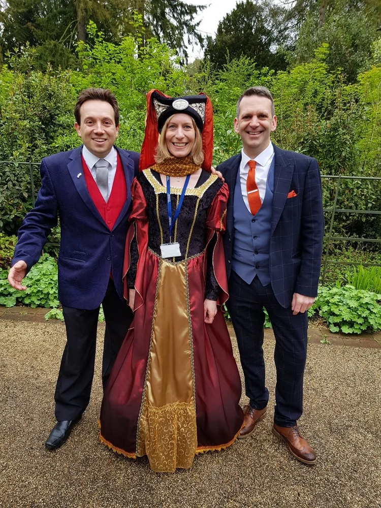 Matthew Garrett performing at the Mad Hatter's Tea Party at the Swiss Garden near Biggleswade