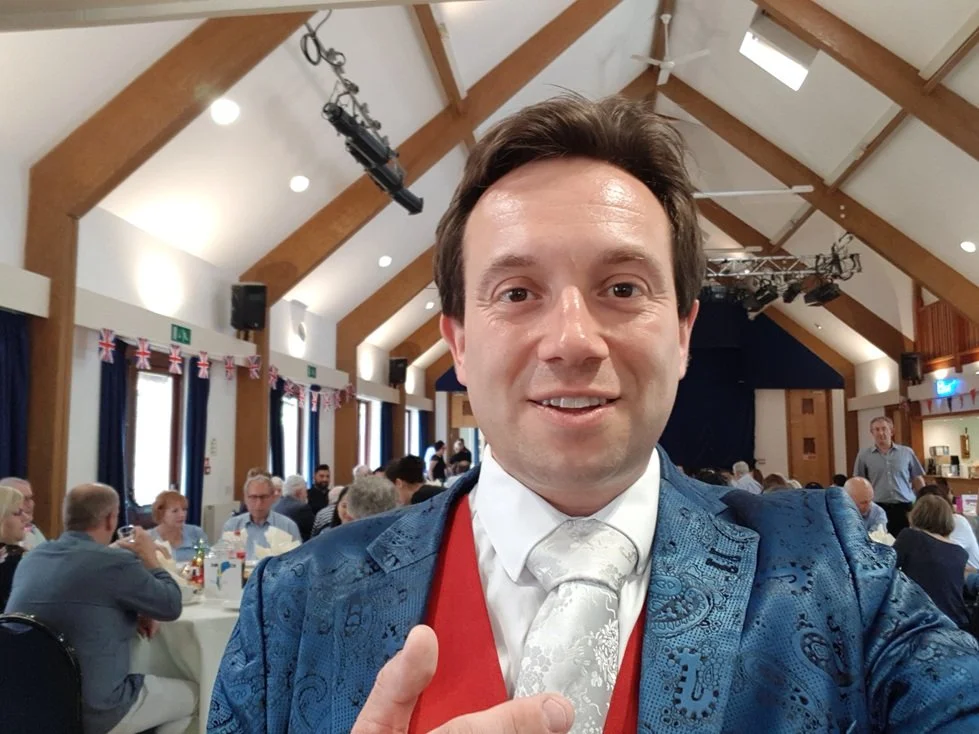 Matthew Garrett performing at a Bar Mitzvah at Sarratt Village Hall Hertfordshire