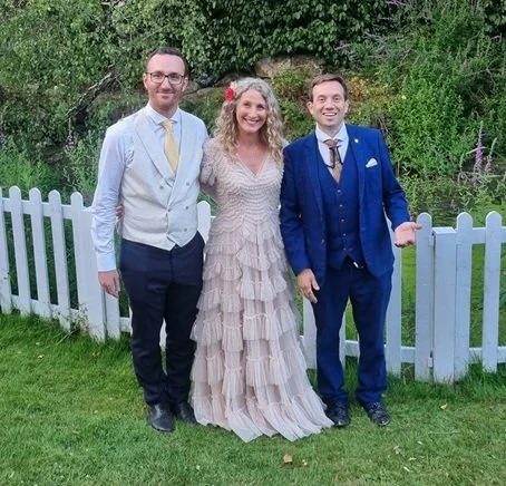 Matthew Garrett entertaining guests at a UK wedding