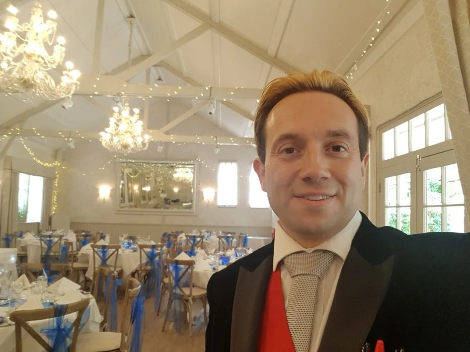 Matthew Garrett performing wedding magic at Ravenwood Hall near Bury St Edmunds in Suffolk
