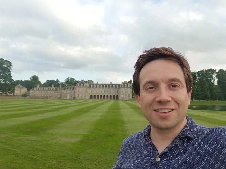 Matthew Garrett at Boughton House near Kettering before performing at the Rat Race event