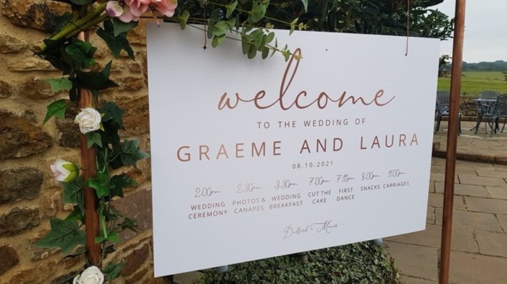 Dodford Manor wedding entrance sign Northampton venue where Matthew Garrett performs
