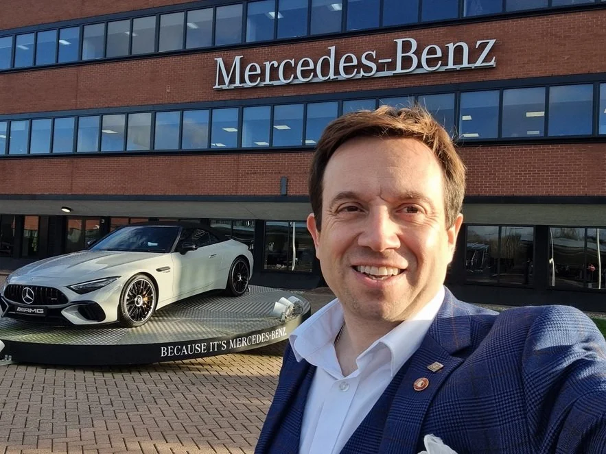 Corporate magician Matthew Garrett at Mercedes-Benz in Pride Park, Derby