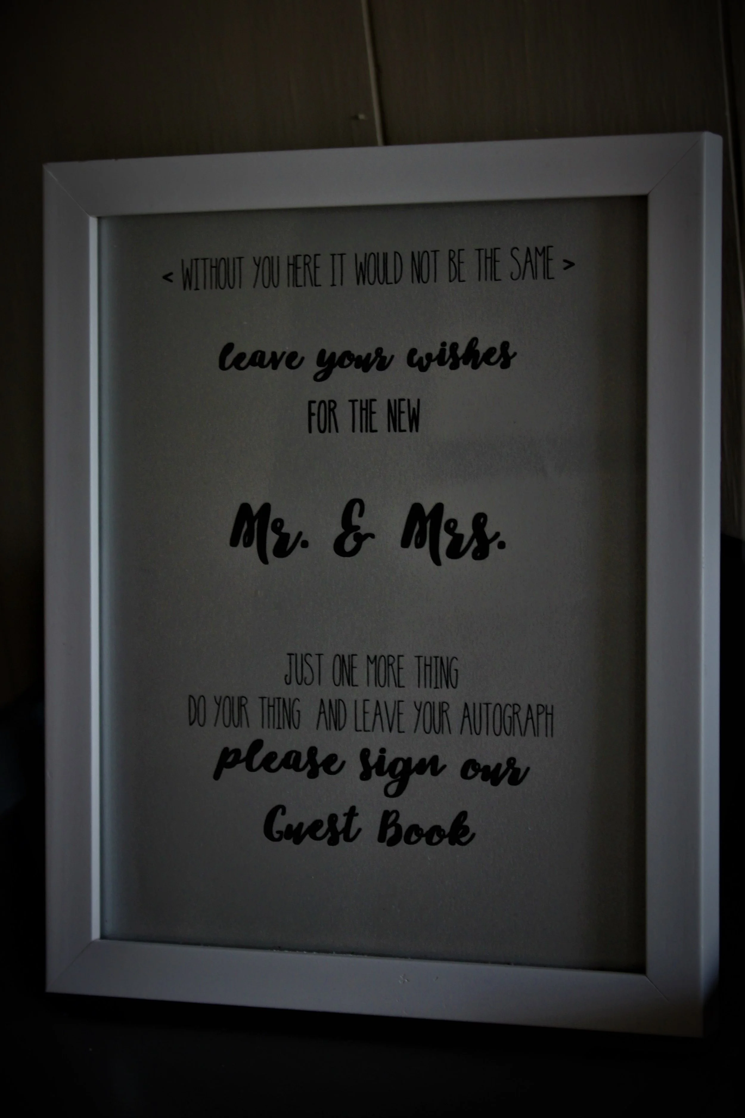 AssortedWhite Framed Table Signs