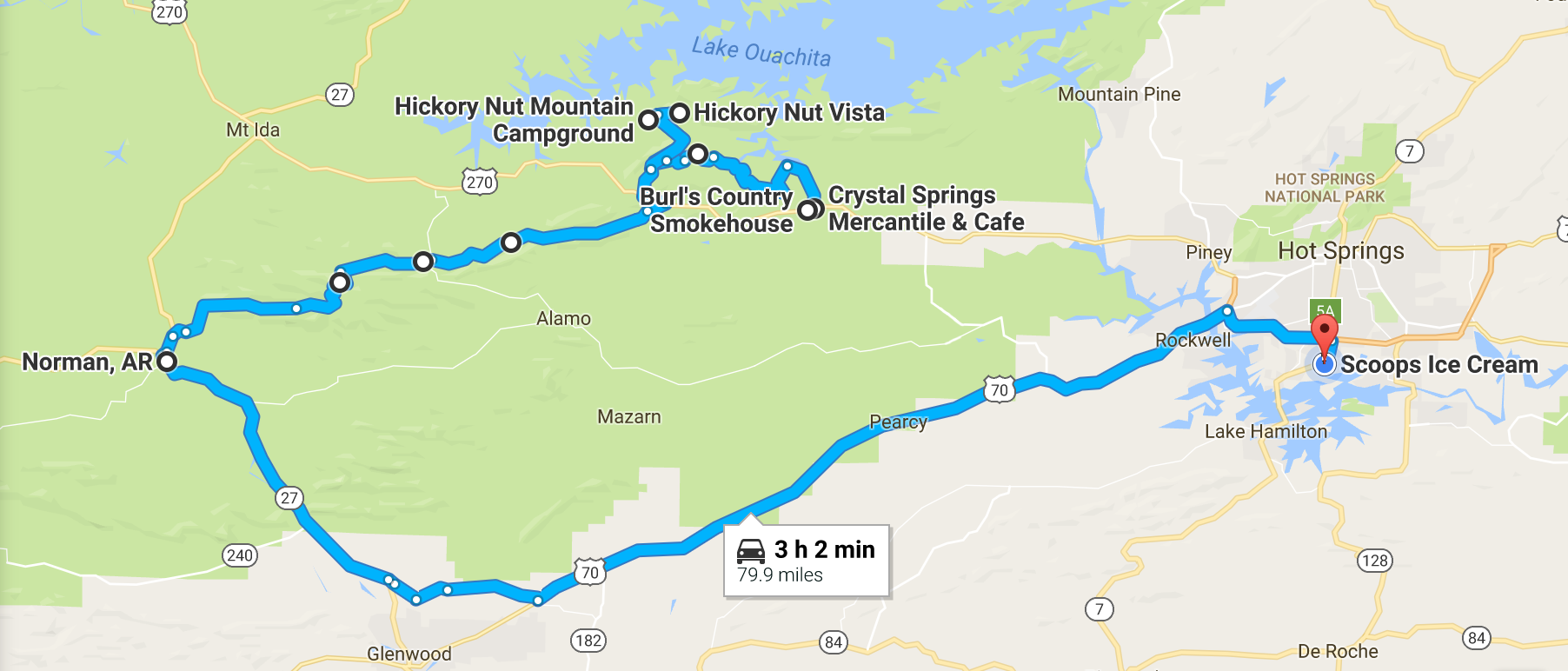 This was our second breakfast and a drive ! For this drive we met at Crystal Springs Mercantile for breakfast and socializing and then we went to Burl's Country Smokehouse to browse. After that, we went to check out the Hickory Nut Mountain Camp Ground and the Hickory Nut Mountain Vista. From there, off to Collier Springs and Crystal Recreation Area. We decided to finish the trip with Scoops Ice Cream in Hot Springs. Check out some pictures on the Media page!