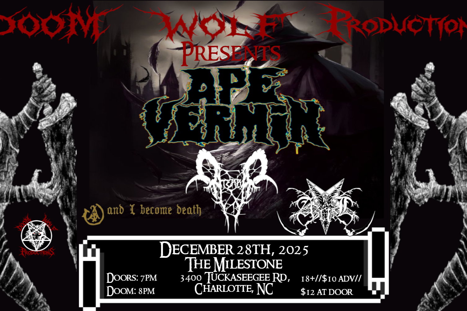 APE VERMIN w/ ATERRA, AND I BECOME DEATH & AZRIEL