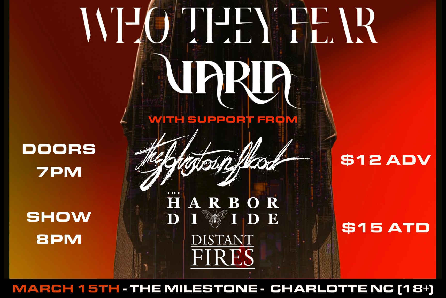 VARIA w/ WHO THEY FEAR, DISTANT FIRES, THE HARBOR DIVIDE &amp; THE JOHNSTOWN FLOOD