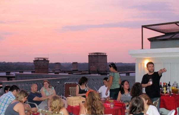  Me (at right) hosting a party on the roof of  The Ontario , Washington, DC 