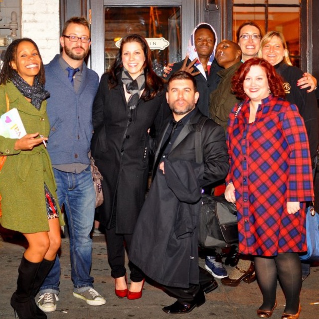  After a Story League show at Busboys and Poets, outside Marvin in DC. L-R, Valerie, Jason, Sarah, Me, Frandy, Stephanie, Melanie, Diane (Photo:  Ben Droz ) 