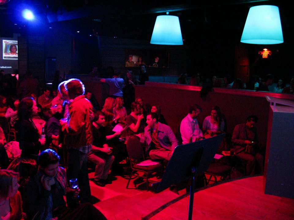  Me and   Adam Ruben  &nbsp;talking in center foreground before a  Mortified  show at  Town Danceboutique , Washington, DC 