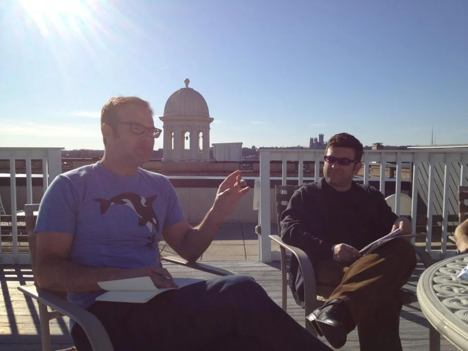 Story Circle on the roof with Derek Hills.