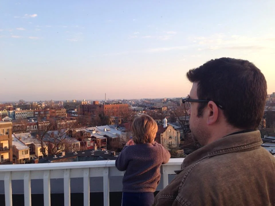 Luke looks out toward the Washington Monument.