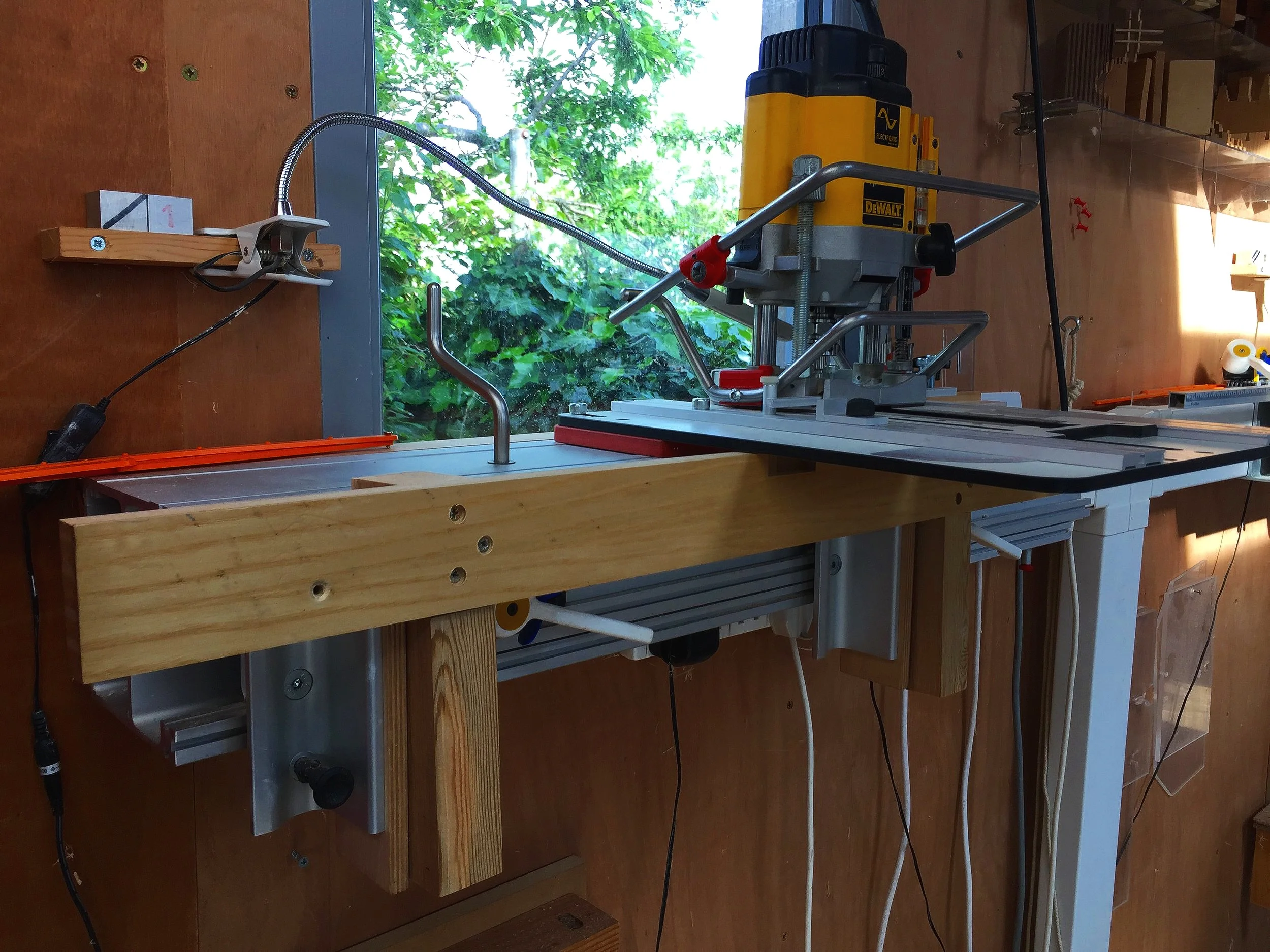 Shop made mortise rail comprising two uprights in the Camlocks and a simple rail across both