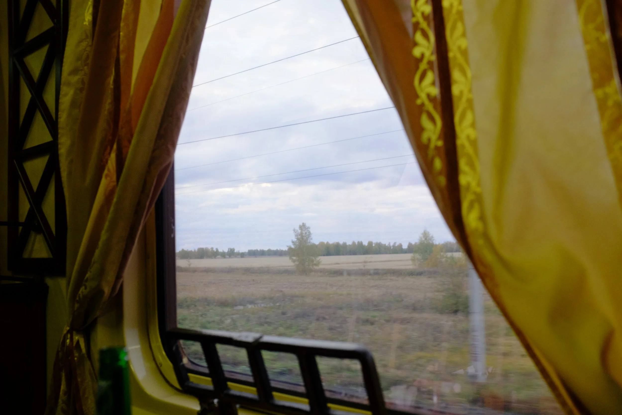 outside russian dining car window