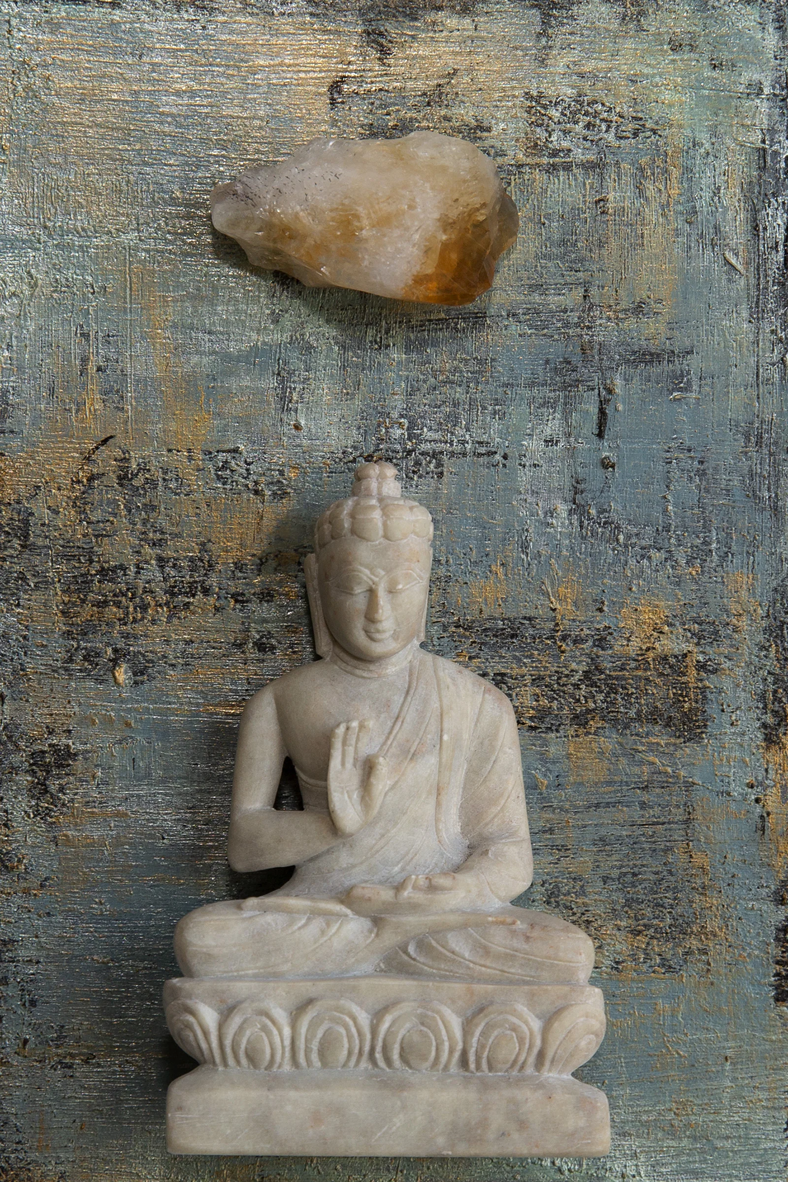 "I am Peaceful. I am Calm" Buddha with Citrine.