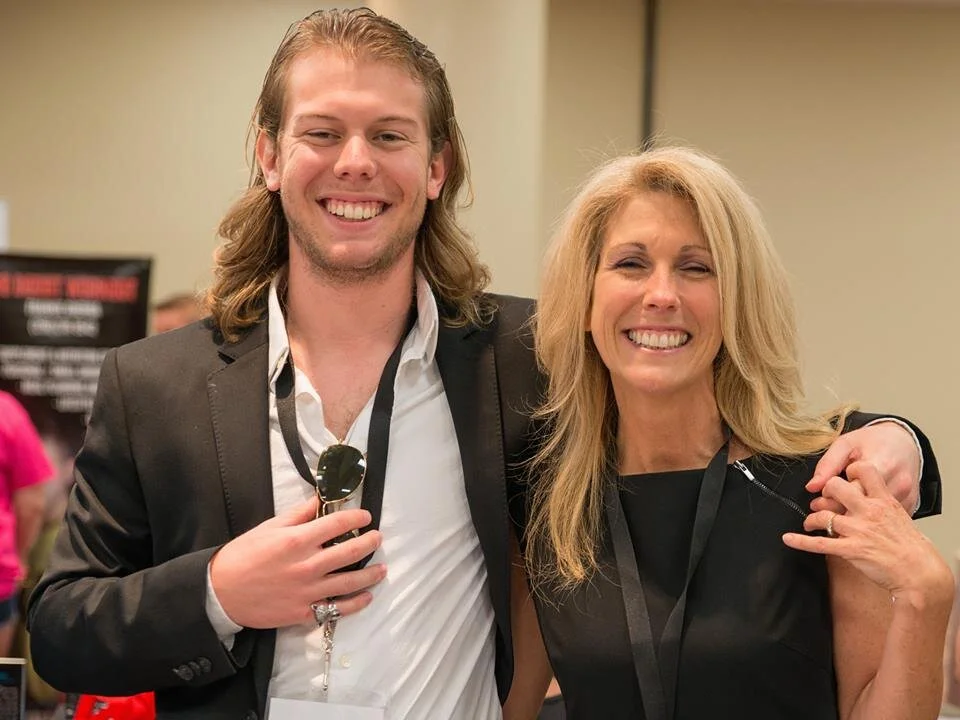 with her son, Ben 