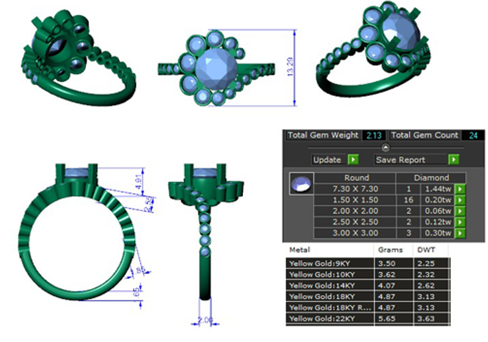  Specifications for client ring done at Skeies Jewelers using Made using Rhino  
