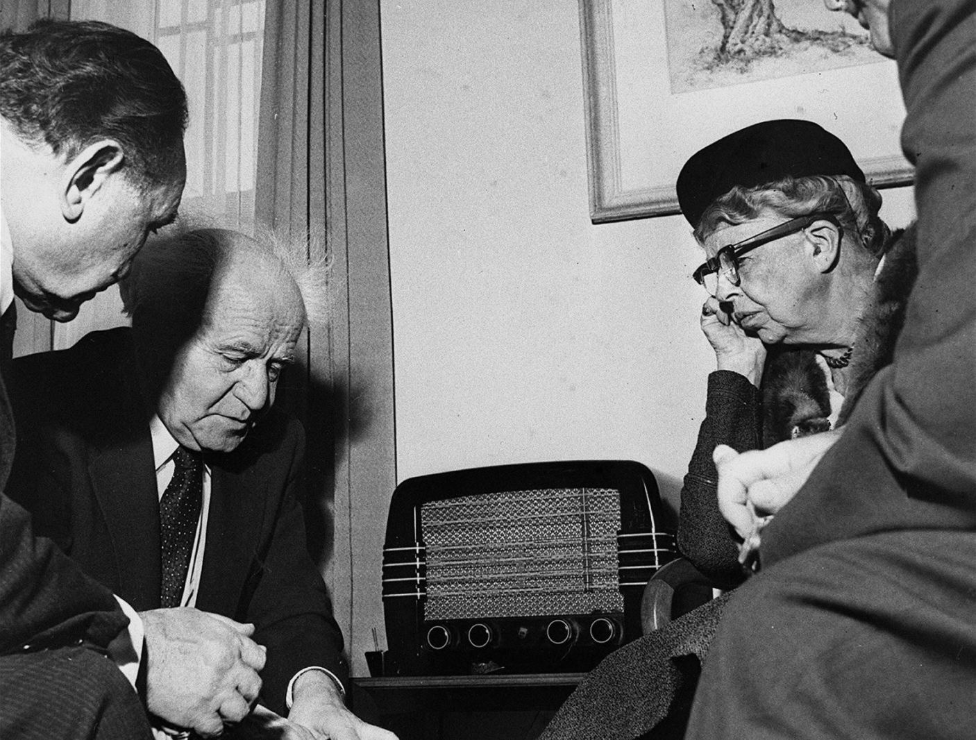 Ben Gurion and Eleanor Roosevelt at his home in Tel Aviv, 1952