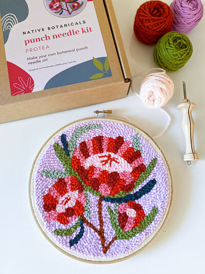 Protea - Lavor Punch Needle Design Kit ~ Created with Pink Belfast