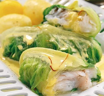 Monkfish loins with saffron sauce