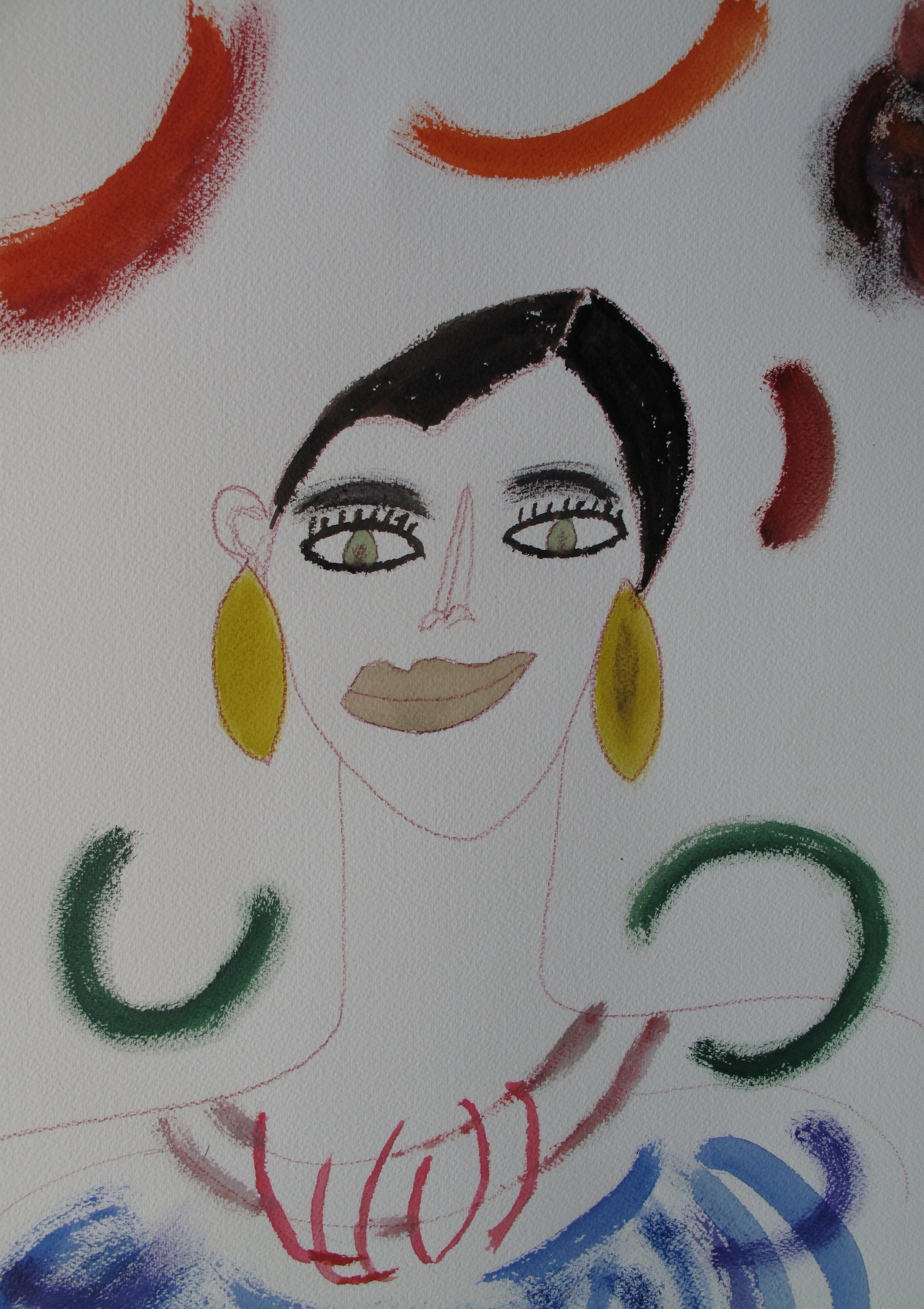 Beverly's portrait.  We talked about how much this one looks like Frida Kahlo.