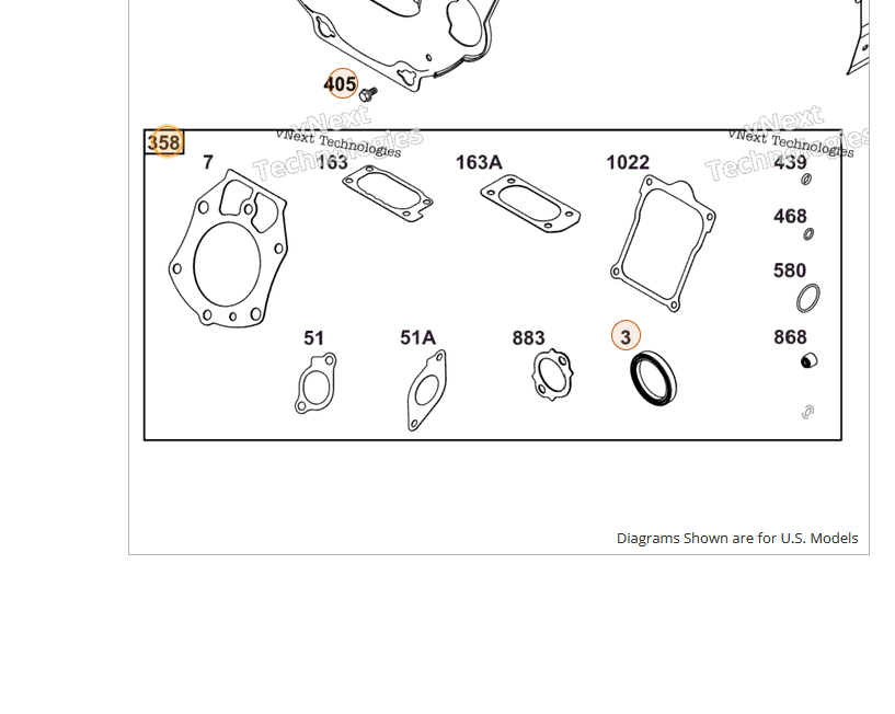 25-40hp gasket oem kit