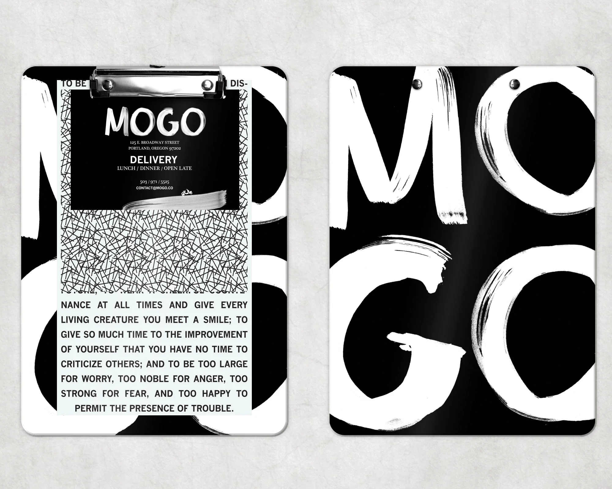 Menu presentation deck