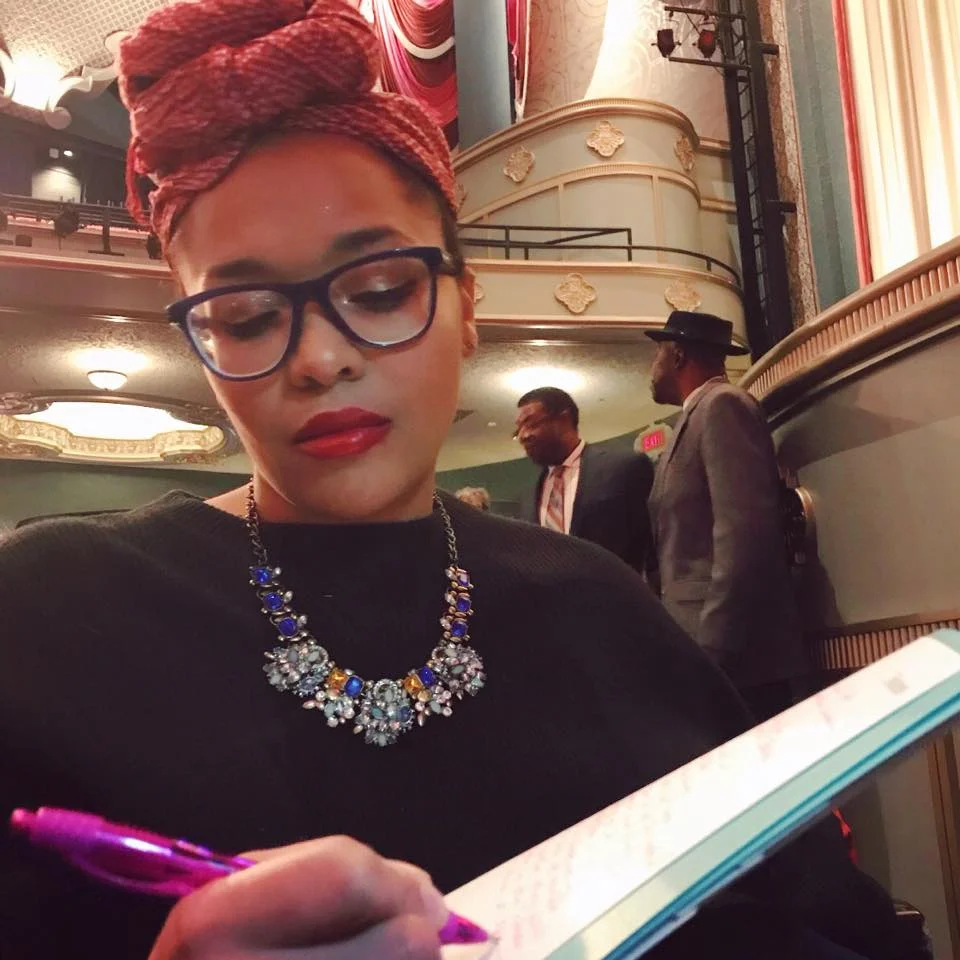 Ali reviewing speech notes at the Overture Center’s Capitol Theater on Martin Luther King Jr. Day, where she and Gaddi Ben Dan each received the 2018 City-County MLK Humanitarian Award .