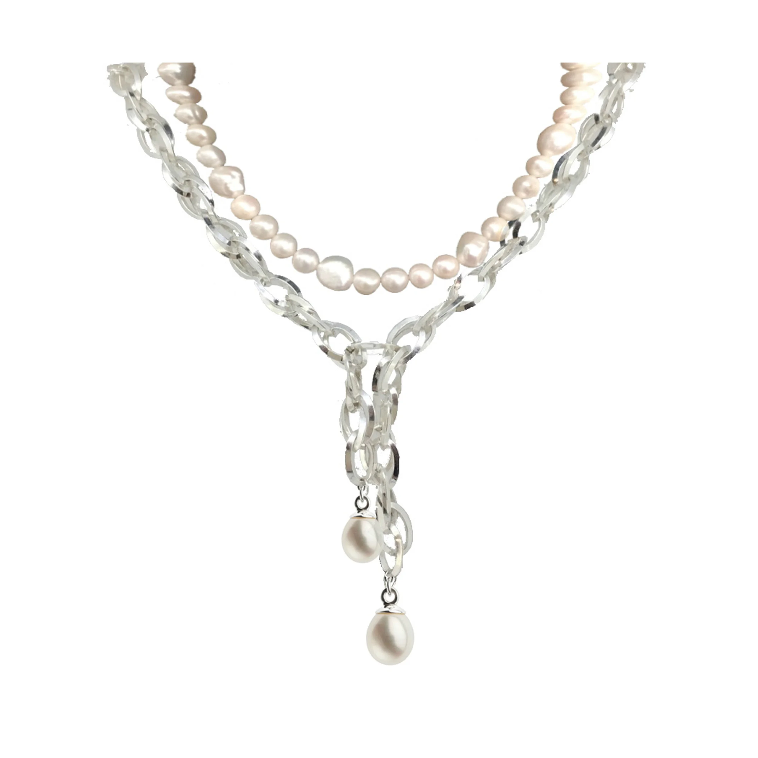 Fresh Water Pearl Meteorite Necklace.jpg