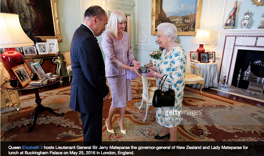 Her Magesty Queen Elizabeth II receiving her TORY & KO. commissioned brooch