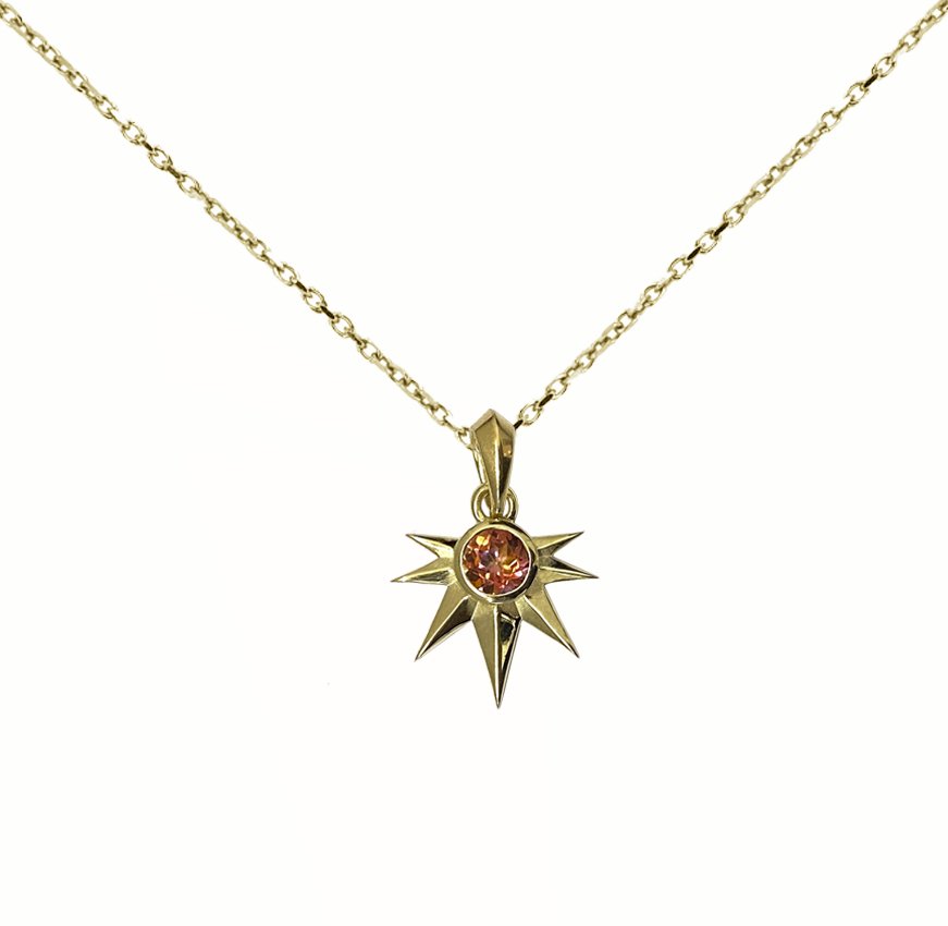 Stella Sunrise Necklace Mystic Topaz and Gold close up.jpg