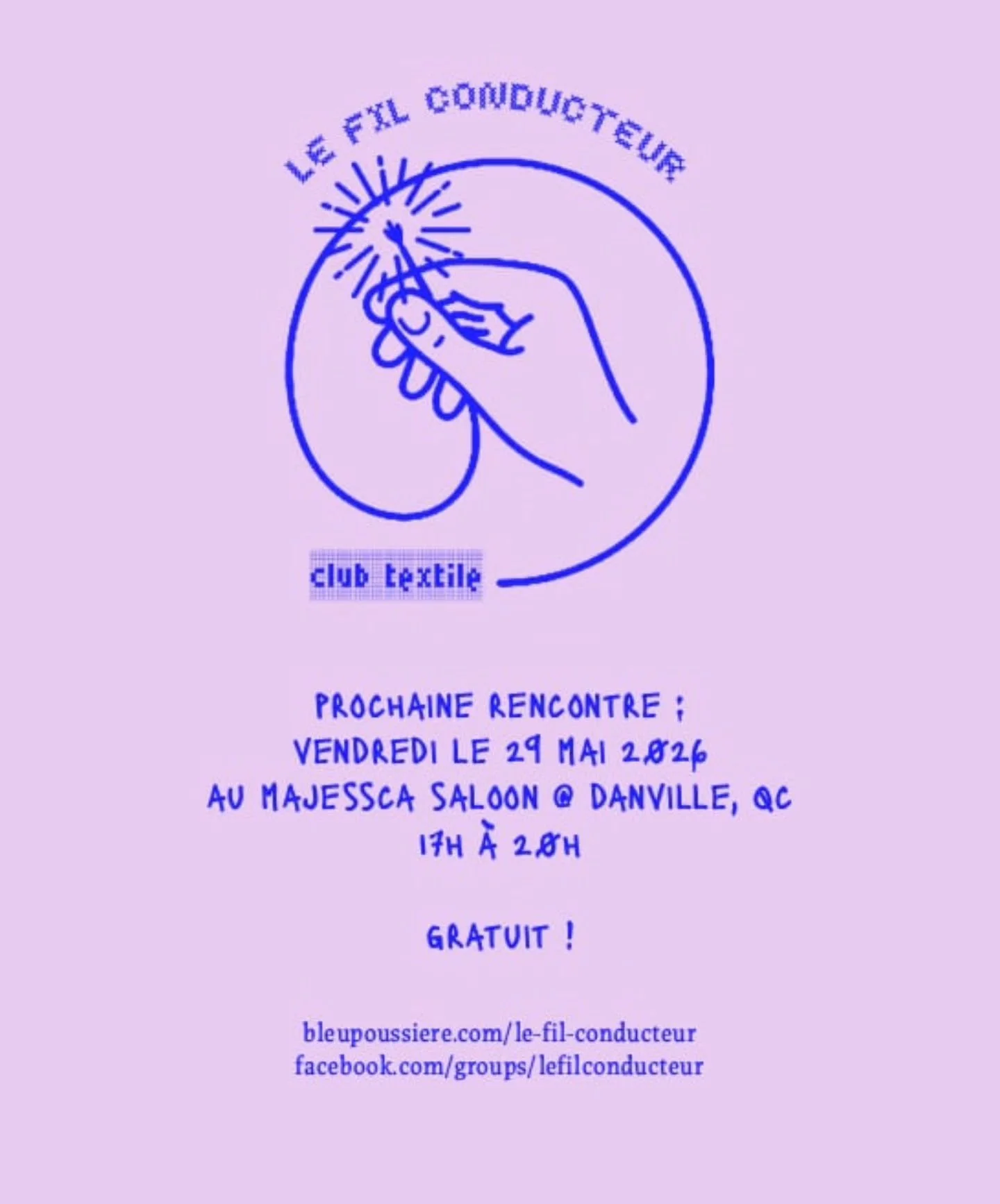 C&rsquo;est officiel, la premi&egrave;re rencontre du club textile aura lieu fin Mai ! Joignez-vous &agrave; nous avec votre projet et votre bonne humeur, c&rsquo;est gratuit et ouvert &agrave; toustes 🪻🪡