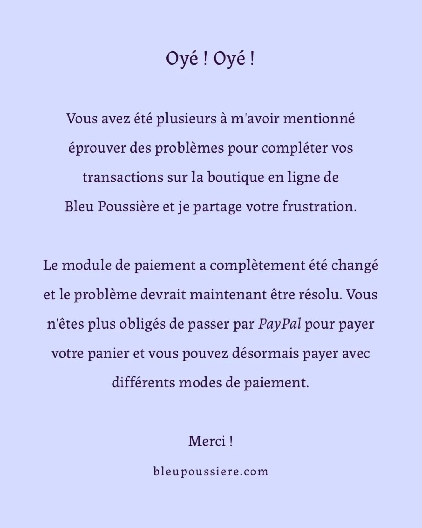 CHANGEMENT IMPORTANT ! 👀