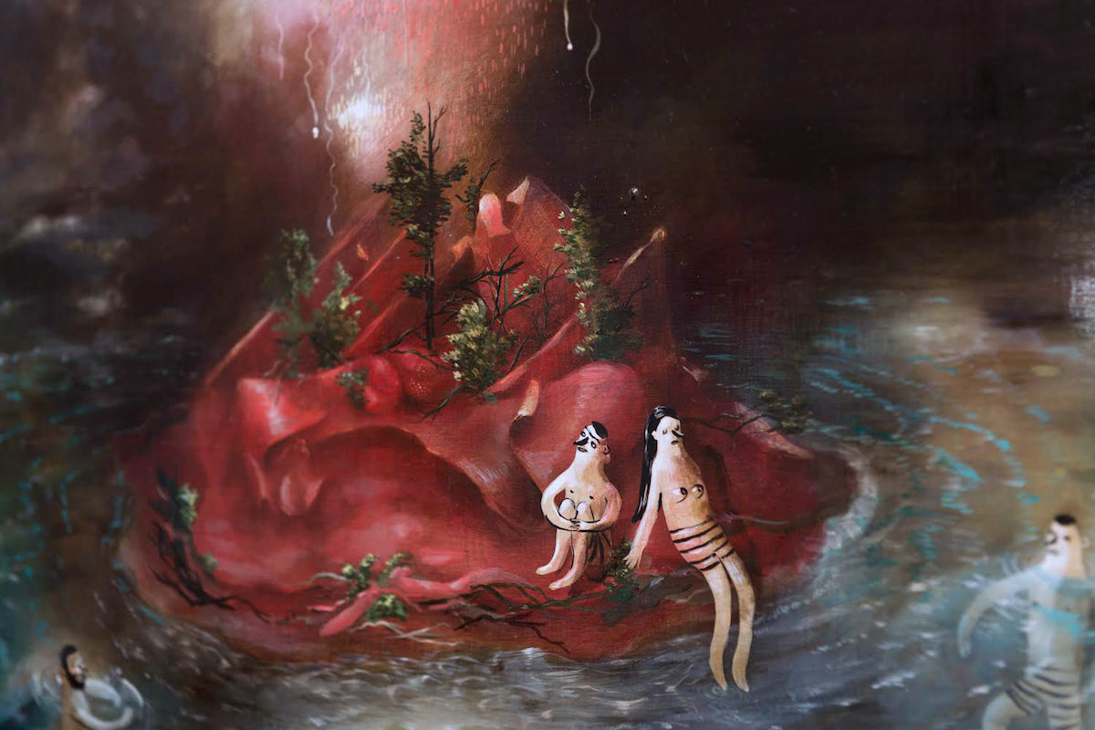 Swimmers at Hingham Island (detail)