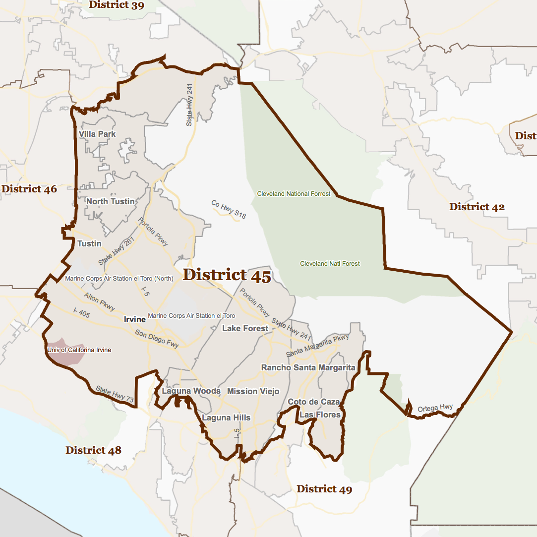 California 45th Congressional District Map California's 45Th Congressional District — California 45Th