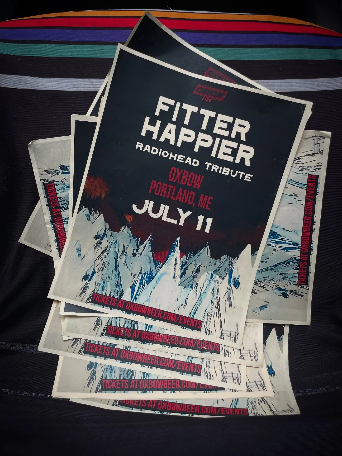 We&rsquo;re at @oxbowbrewingcompany this Friday, July 11 
Do ya have yer tix yet? 🎟️
@oxbowliveme #711 #oxbow #radiohead #fitterhappier