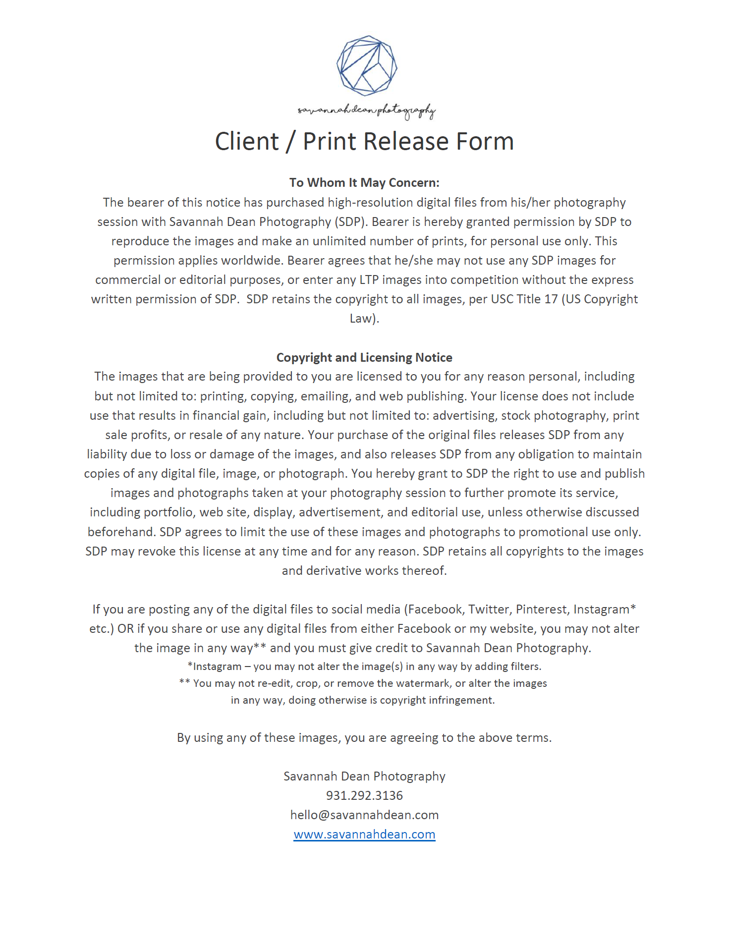 Print Release Savannah Dean Photography