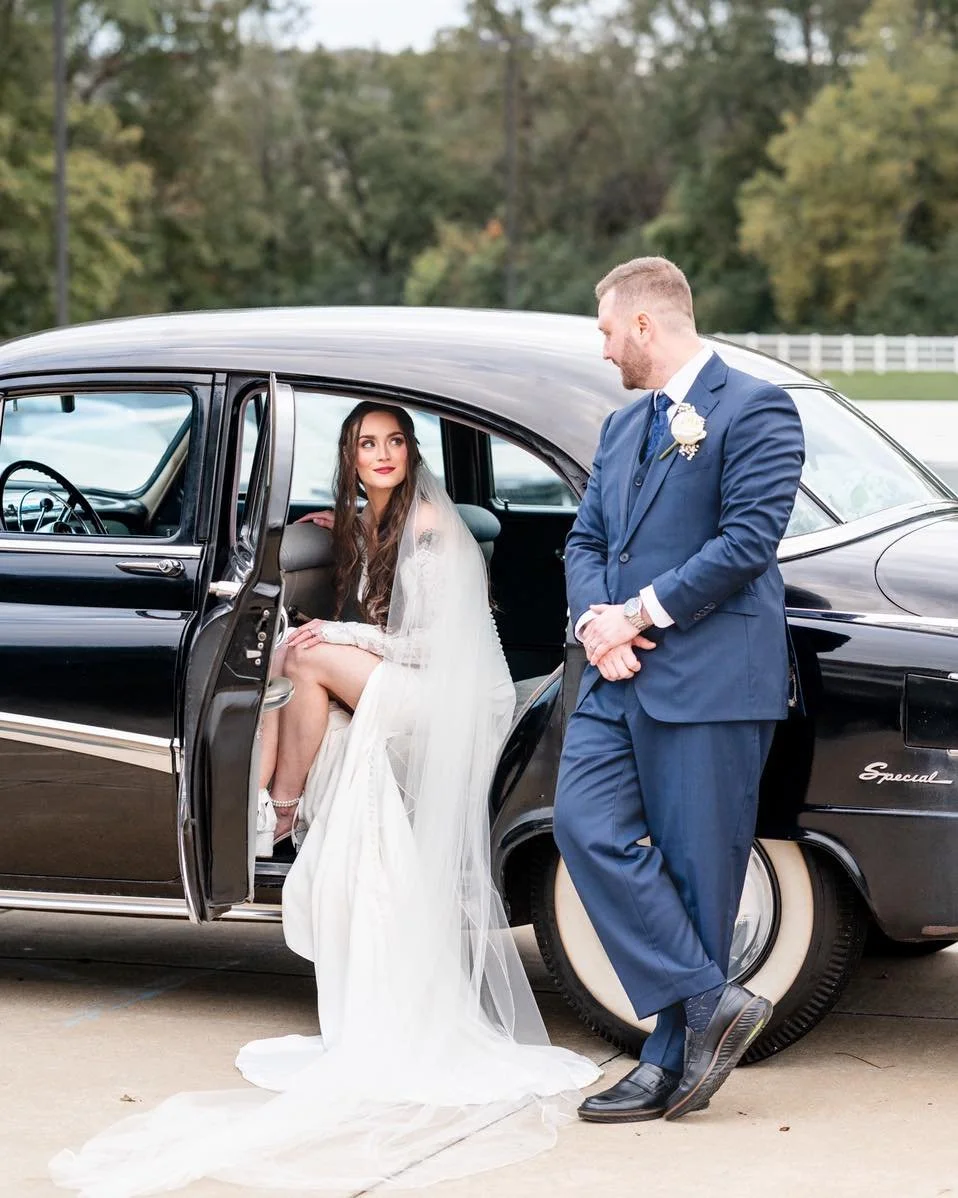 Classic cars can add such a nice touch to your wedding day! Plus they are the perfect getaway!