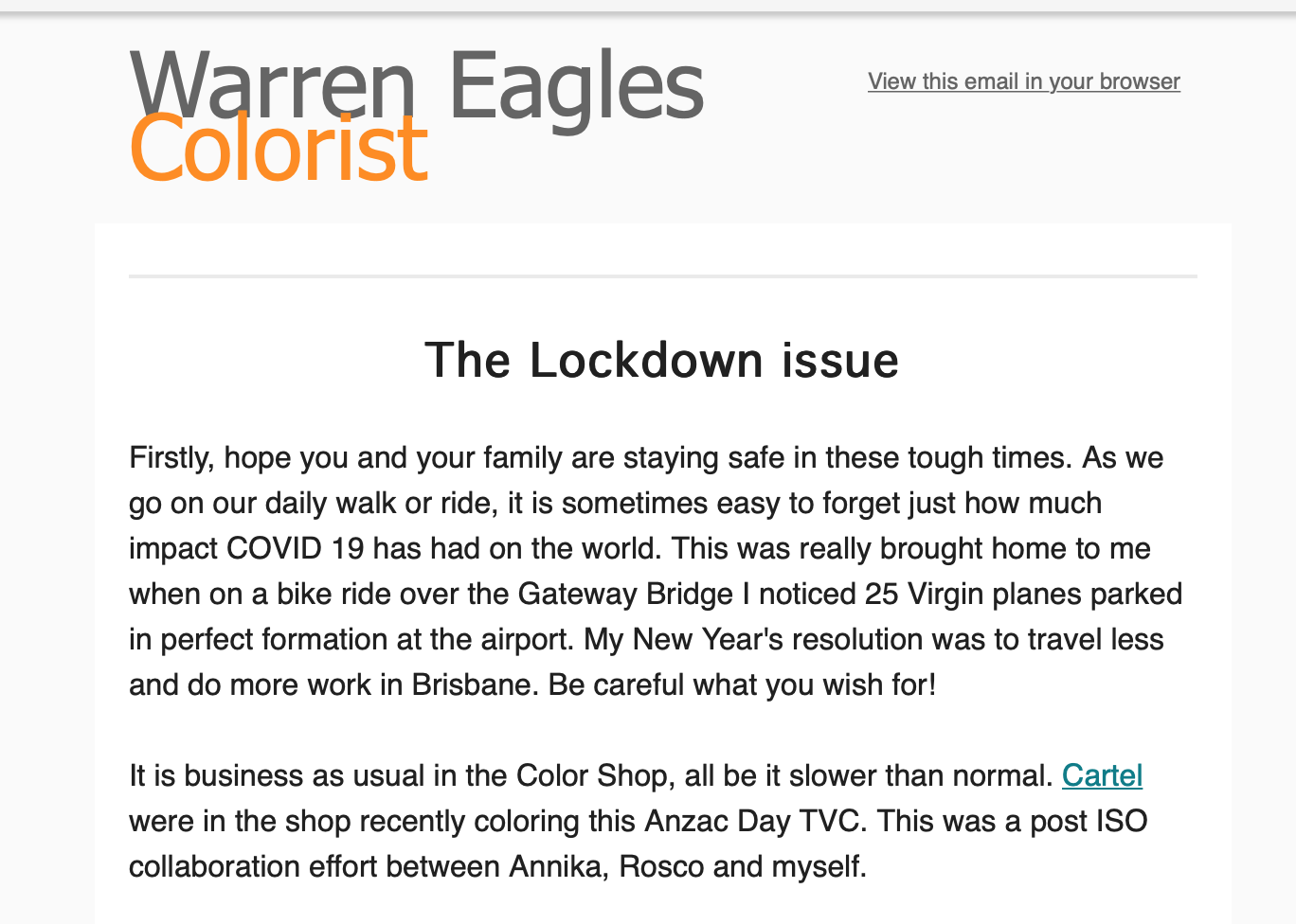 The Lockdown edition Newsletter May 2020