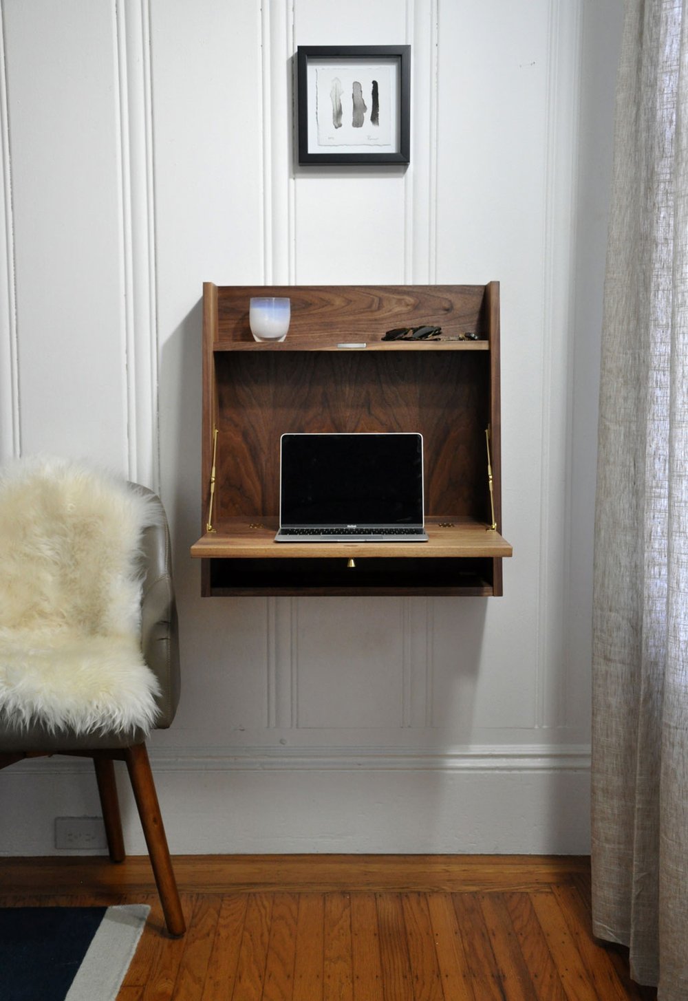 WFH Desk | Modern wall-mounted standing desk | Handmade furniture from ...