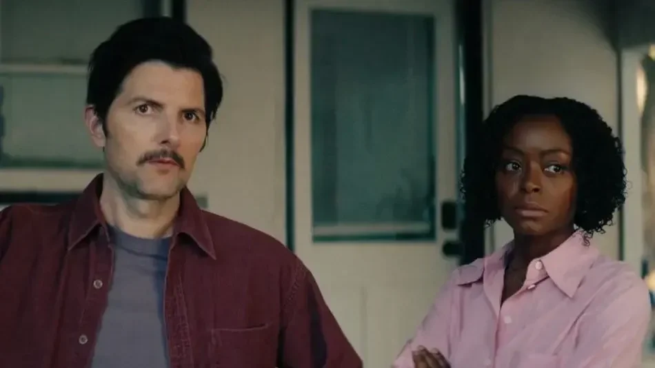 Adam Scott and Danielle Deadwyler in Kevin Hamedani's film 'The Saviors.'